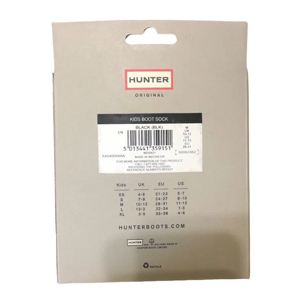 Hunter Kids Boot Socks Black